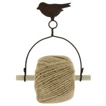 Article Porte-bande oiseau à suspendre avec jute H19cm