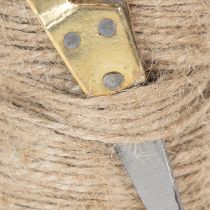 Article Bobine de ruban en jute avec ciseaux Ø5cm H8cm 2 pièces