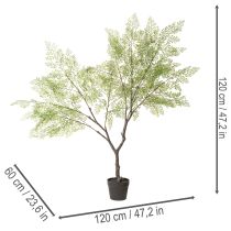 Article Künstlicher arbre avec feuilles fines 120 cm en plastique et soie pour intérieur