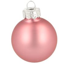 Article Décoration de sapin boules de Noël en verre rose gris Ø4cm 24 pcs