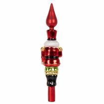 Article Figurine casse-noisette rouge pour sapin de Noël, 28 cm, en verre véritable