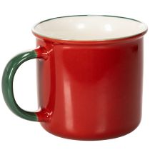 Article Tasse de Noël rouge en céramique avec motif sapin 9 cm