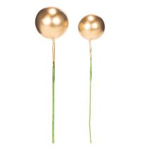 Article Boules dorées décoratives en plastique sur tiges 2 cm 48 pièces