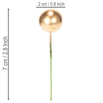 Article Boules dorées décoratives en plastique sur tiges 2 cm 48 pièces