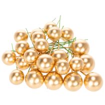 Article Boules dorées décoratives en plastique sur tiges 2 cm 48 pièces