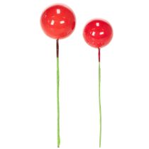 Article Baies rouges artificielles avec tiges en fil, 15-20 mm, lot de 48 pièces