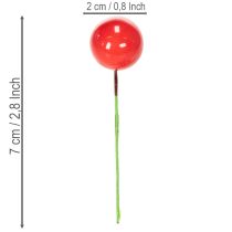 Article Baies rouges artificielles avec tiges en fil, 15-20 mm, lot de 48 pièces