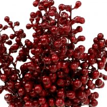 Article Piques décoratives rouges avec baies artificielles 23 cm - Lot de 12