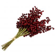 Article Piques décoratives rouges avec baies artificielles 23 cm - Lot de 12