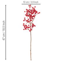 Article Branche artificielle de houx avec baies rouges pour décoration intérieure 47 cm - Lot de 3
