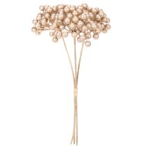Article Branche Artificielle de Baies Champagne 28 cm – Lot de 3