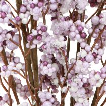 Article Branche de baies Branche de Noël violet blanc givre L60cm 2 pcs