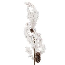 Article Kunstbranche avec baies blanches et pommes de pin 60 cm pour décoration intérieure