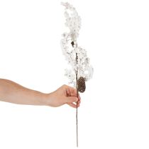 Article Kunstbranche avec baies blanches et pommes de pin 60 cm pour décoration intérieure