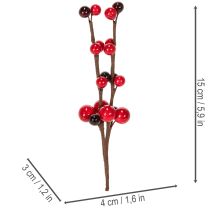 Article Branche artificielle avec baies rouges 15 cm Lot de 6