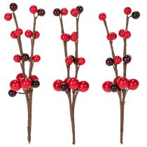 Article Branche artificielle avec baies rouges 15 cm Lot de 6