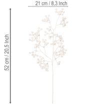 Article Branche décorative artificielle blanche 52 cm