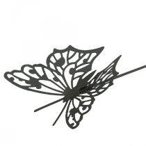 Article Bouchon fleur métal papillon noir 10.5×8/44cm 3pcs