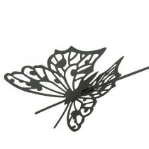 Article Bouchon de fleur en métal papillon noir 10,5×8/44cm 3 pcs