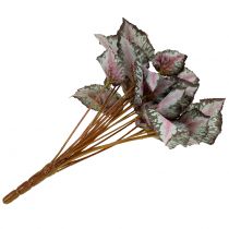 Article Bouquet de bégonia artificiel vert, violet 34 cm