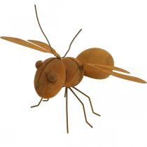 Article Figurine décorative abeille, insecte en métal, décoration de jardin patinée L20cm H19cm