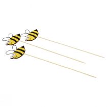 Décoration printanière, bouchon de fleur en bois, décoration abeille 7,5×7cm 12pcs