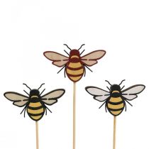 Bouchon abeille bouchon fleur en bois couleur nature 34cm 12pcs