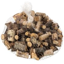 Article Morçeaux de bois de bouleau avec écorce pour bricolage 3 cm 300 g