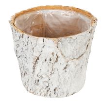 Article Lot de 4 pots en écorce de bouleau blanche avec doublure plastique – Ø12 cm