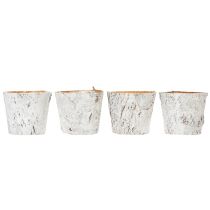 Article Pot de fleurs imitation écorce, idéal pour une décoration intérieure rustique et la mise en valeur des plantes, 12 cm, lot de 4