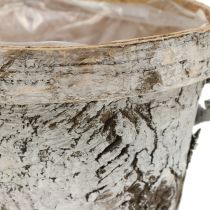 Pot en bouleau avec bord Ø 16 cm H. 13 cm blanc, taille moyenne