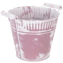 Article Seau déco métal lilas effet blanchi Ø19cm H17cm - 1 pièce