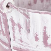 Article Seau déco métal lilas effet blanchi Ø19cm H17cm - 1 pièce