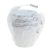 Article Seaux en fer blanc Ø14cm H12cm, lot de 6