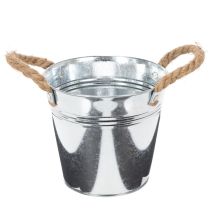 Article Seau décoratif en métal avec poignées en corde Ø16cm