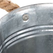 Article Seau décoratif en métal avec poignées en corde Ø16cm