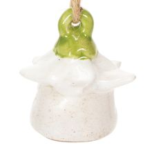 Article Maison de fée en céramique à suspendre, décorée de fleurs, 6 cm, lot de 6