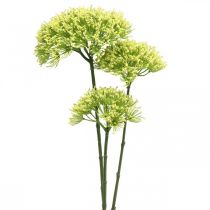 Article Branche de fleurs artificielles Branche artificielle de fenouil jaune avec 3 fleurs 85cm