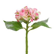 Article Hortensia rose avec neige 33cm 4 pcs