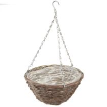 Article Corbeille à fleurs suspendue en bois naturel gris Ø30cm 2pcs