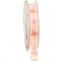 Article Ruban fleur ruban cadeau printemps abricot pastel 15mm 20m
