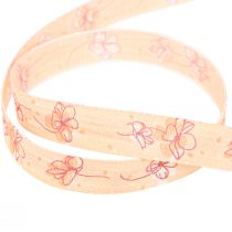 Article Ruban fleur ruban cadeau printemps abricot pastel 15mm 20m
