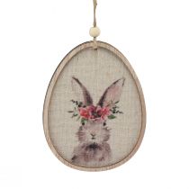 Article Image de fleurs lapin dans un œuf œufs de Pâques décoration bois 9,5×12cm 6 pcs