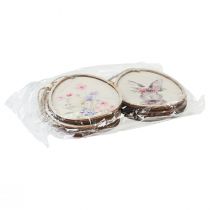 Article Image de fleurs lapin dans un œuf œufs de Pâques décoration bois 9,5×12cm 6 pcs