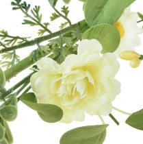 Article Guirlande de fleurs artificielles guirlande décorative jaune crème blanc 125cm