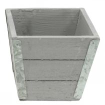 Article Jardinière en bois jardinière shabby chic gris 12.5×14.5×14.5cm