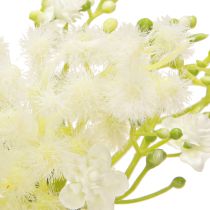 Article Couronne de fleurs mimosa artificielle crème blanc vert Ø25cm