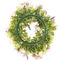 Article Couronne de fleurs artificielles printemps crème rose Ø33cm