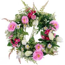 Article Couronne de fleurs couronne de porte artificielle printemps été Ø30cm H9cm