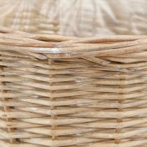 Article Pot de fleur panier saule naturel gris/blanc H26cm 2pcs